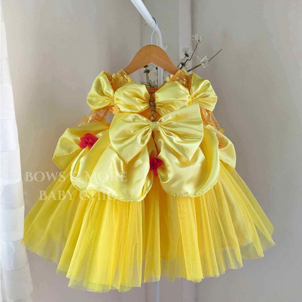 Yellow Princess Belle Dress for Kids 1-2 y/o